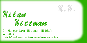 milan wittman business card